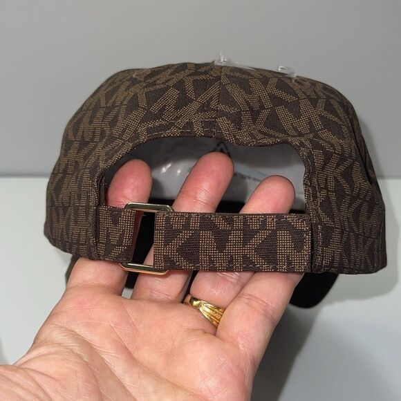 Michael Kors Signature MK Logo Baseball Cap Hat, Brown One Size.NWT main image 5